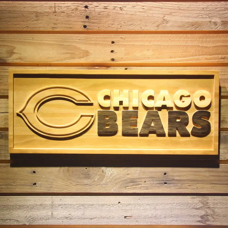 Chicago Bears  3D Solid Wooden Craving Sign 1