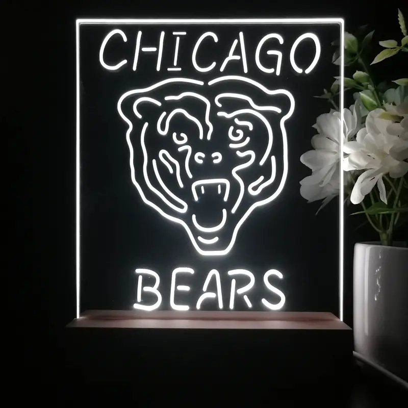 Chicago Bears Night Light Neon Pub Bar Lamp 1
