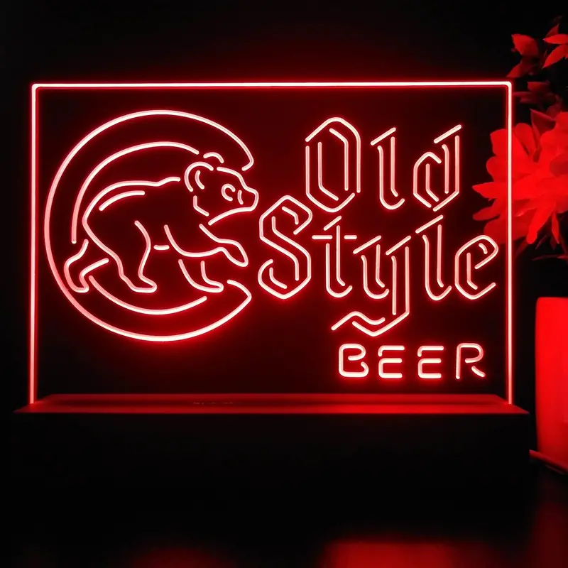 Chicago Cubs Old Style Bar Neon Sign Pub Bar Lamp 1