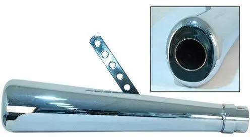 Chrome 17.5" Oval Megaphone Slipon Exhaust Muffler Emgo Roadhawk 80-84031 1