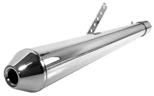 Chrome 26" Universal Reverse Cone Megaphone Muffler 1-3/4" Inlet Emgo 80-84034 1