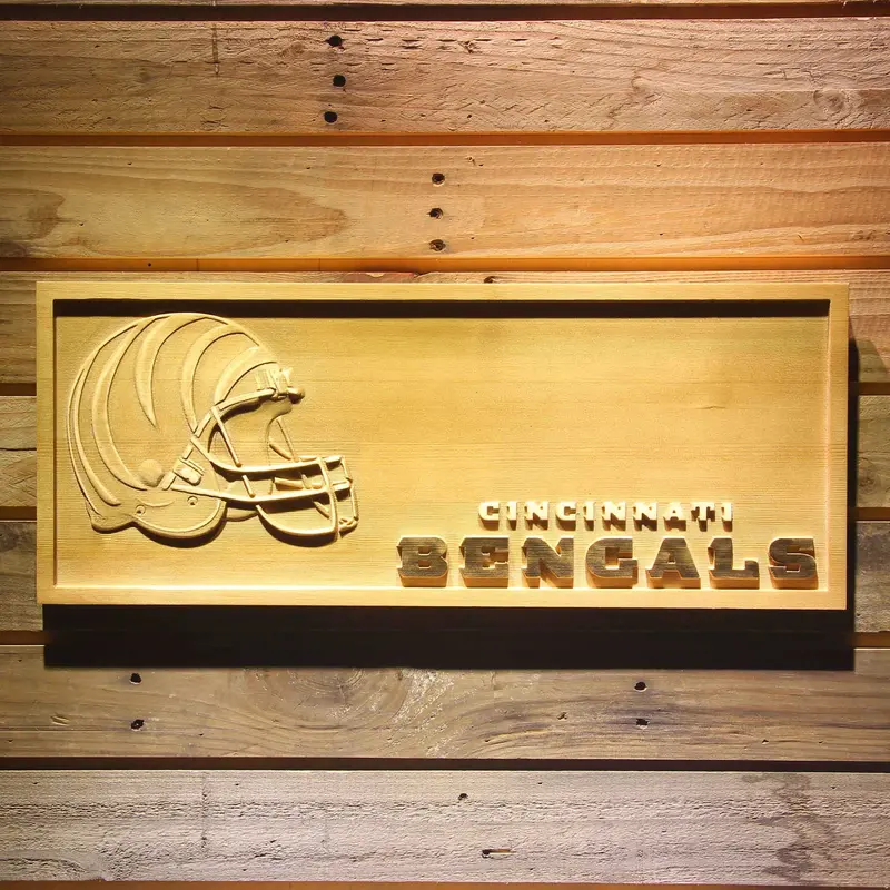 Cincinnati Bengals 3D Solid Wooden Craving Sign 1