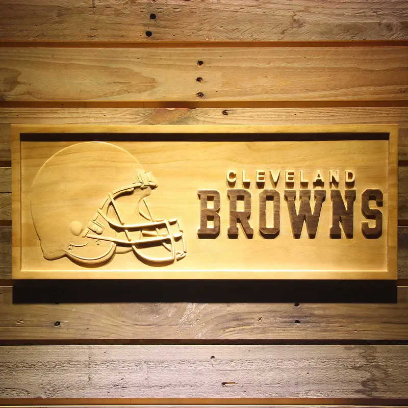 Cleveland Browns  3D Solid Wooden Craving Sign 1