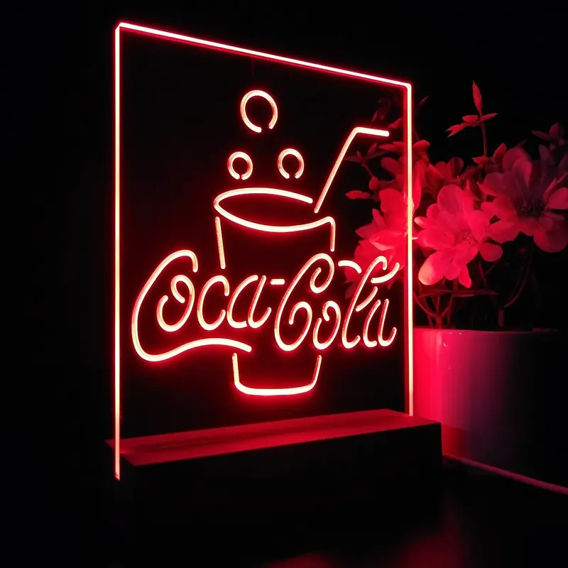 Coca Cola Cup Night Light Neon Pub Bar Lamp 1