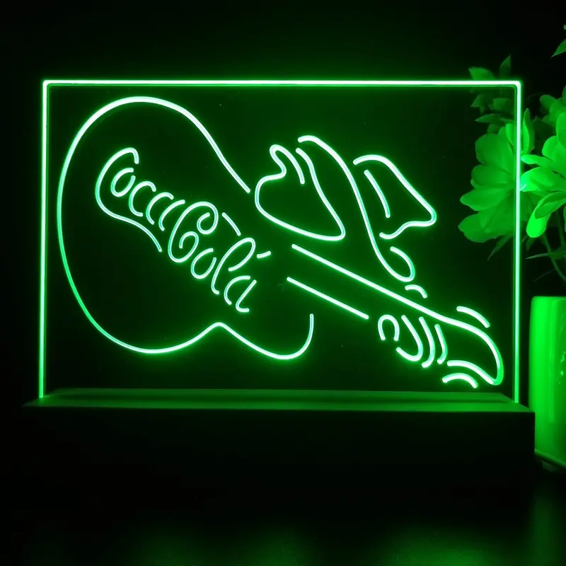 Coca Cola Guitar Bar Neon Sign Pub Bar Lamp 1