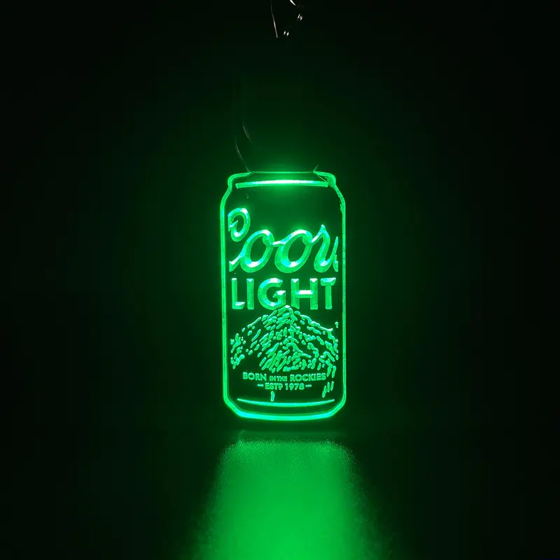 Coors Light Beer Can Led Light Acrylic Keychain , Christmas Tree Ornament 1
