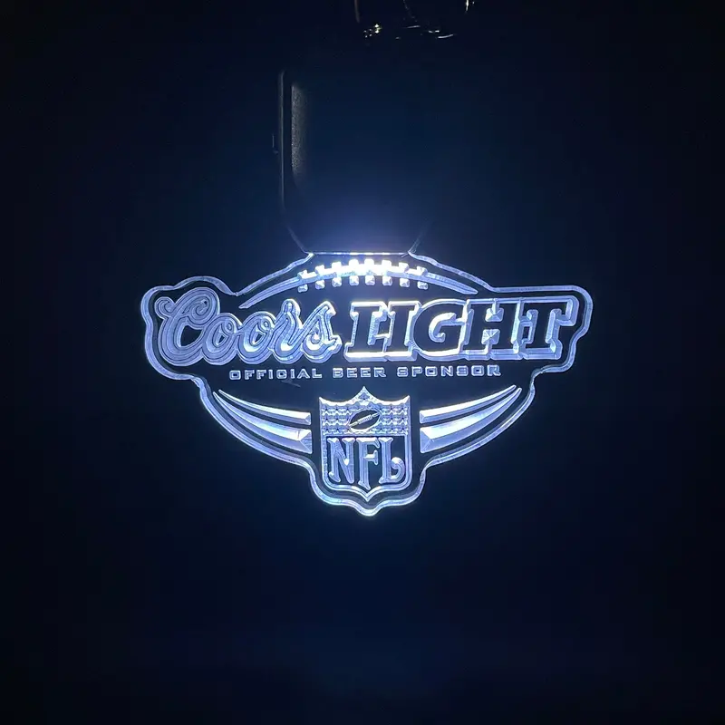 Coors Light Nfl Led Light Acrylic Keychain , Christmas Tree Ornament 1