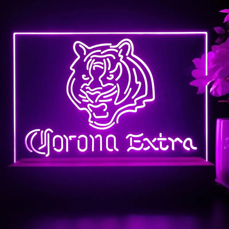 Corona Extra Bar Cincinnati Bengals Est. 1968 Night Light Pub Bar Lamp 1