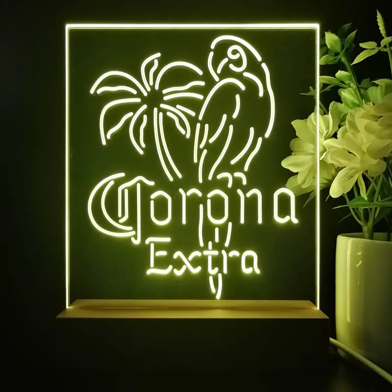 Corona Parrot Night Light Neon Pub Bar Lamp 1