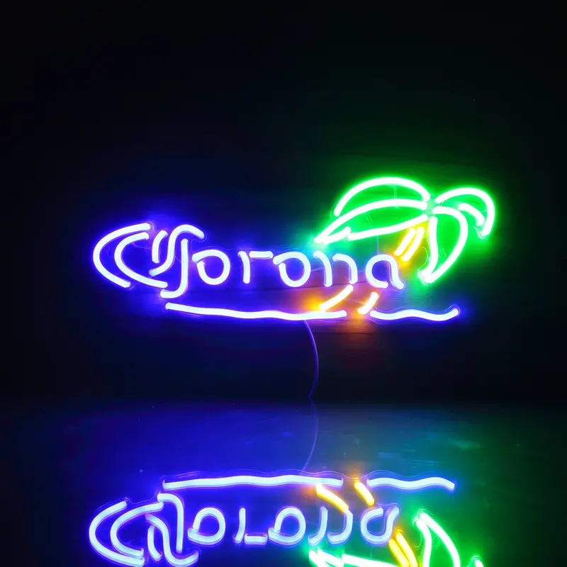 Corona With Palm Tree Handmade Neon Flex Led Sign 1