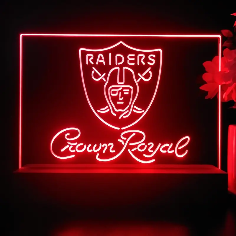 Crown Royal Bar Las Vegas Raiders Night Light Pub Bar Lamp 1