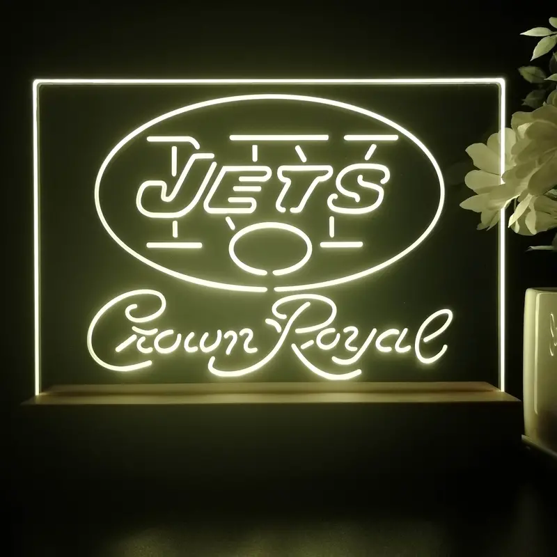 Crown Royal Bar New York Jets Est. 1960 Night Light Pub Bar Lamp 1