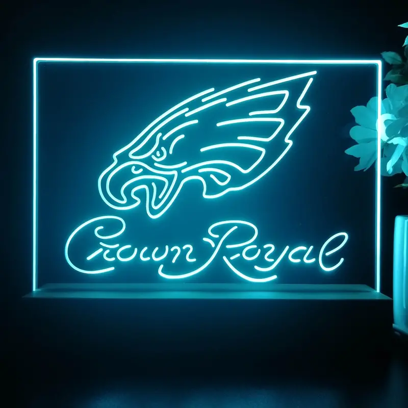 Crown Royal Bar Philadelphia Eagles Est. 1933 Night Light Pub Bar Lamp 1