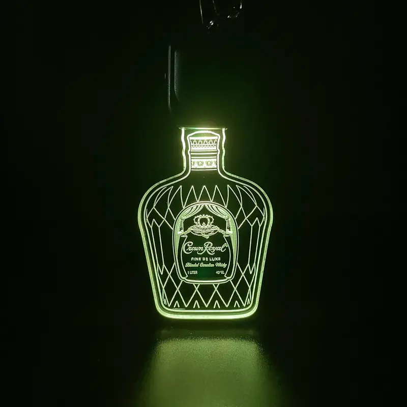 Crown Royal Bottle Led Light Acrylic Keychain , Christmas Tree Ornament 1