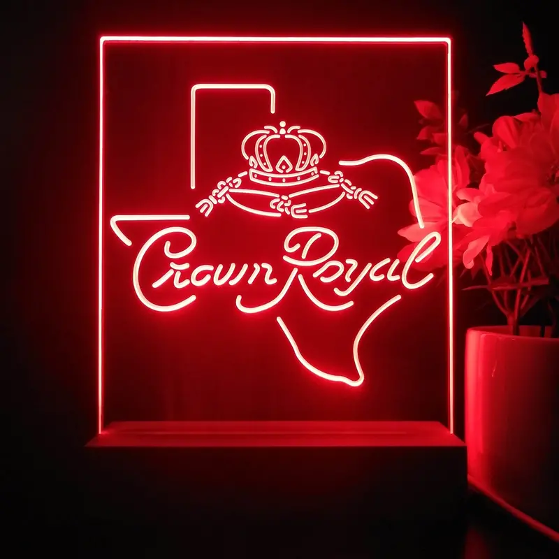 Crown Royal Texas Star 3D Illusion Night Light Desk Lamp 1