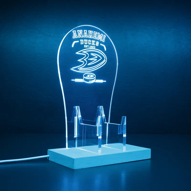 Custom Your Sport Team Anahemi Ducks Est. 1993 Rgb Led Gaming Headset Controller Stand 1