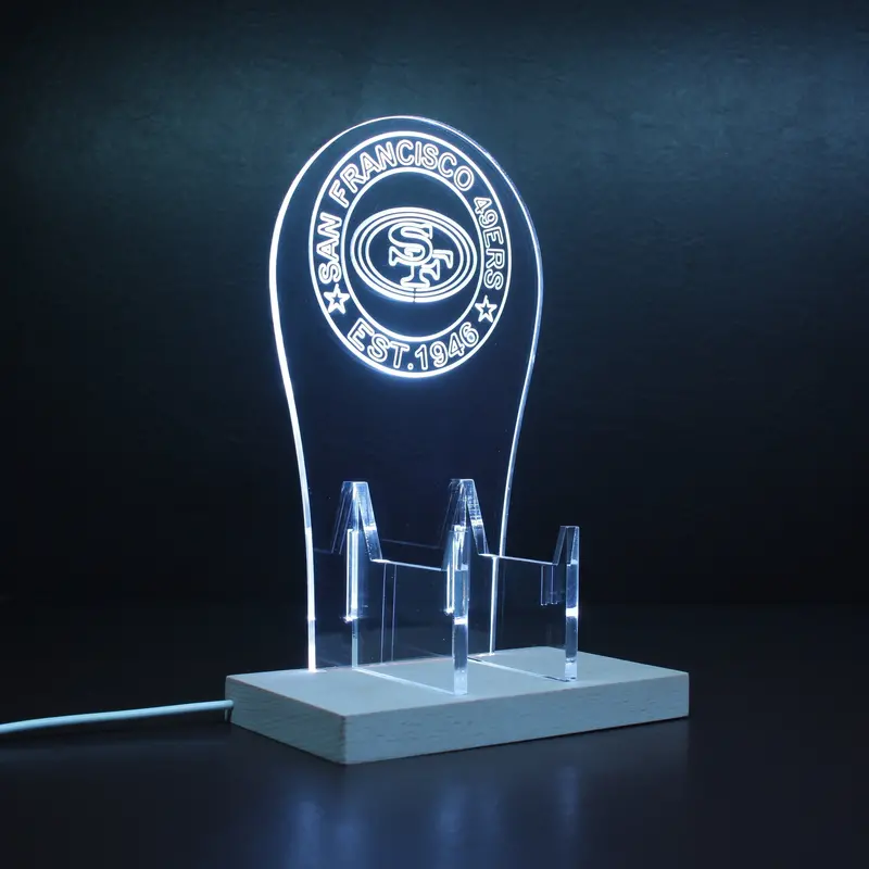 Custom Your Sport Team San Francisco 49Ers Est. 1946 Rgb Led Gaming Headset Controller Stand 1