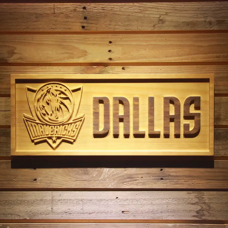 Dallas Mavericks  3D Solid Wooden Craving Sign 1