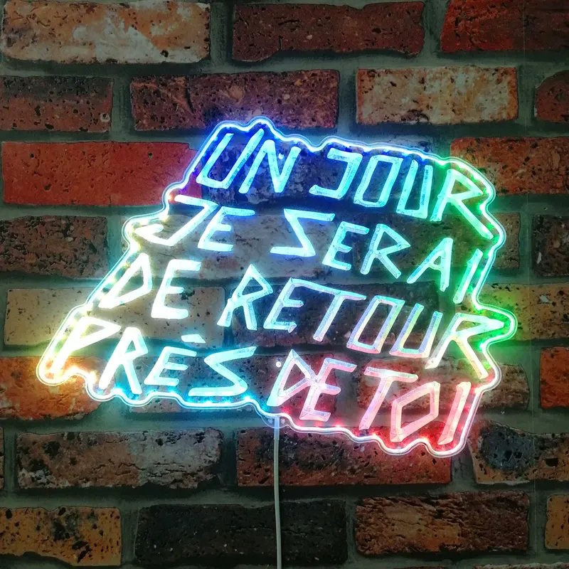 Disco Elysium Un Jour Je Serai  Neon Led Sign With Dynamic Rgb Colors 1