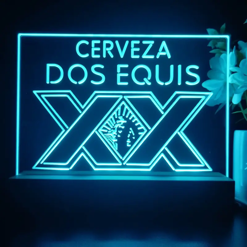 Dos Equis Bright Red Xx Mexican Neon Sign Pub Bar Lamp 1