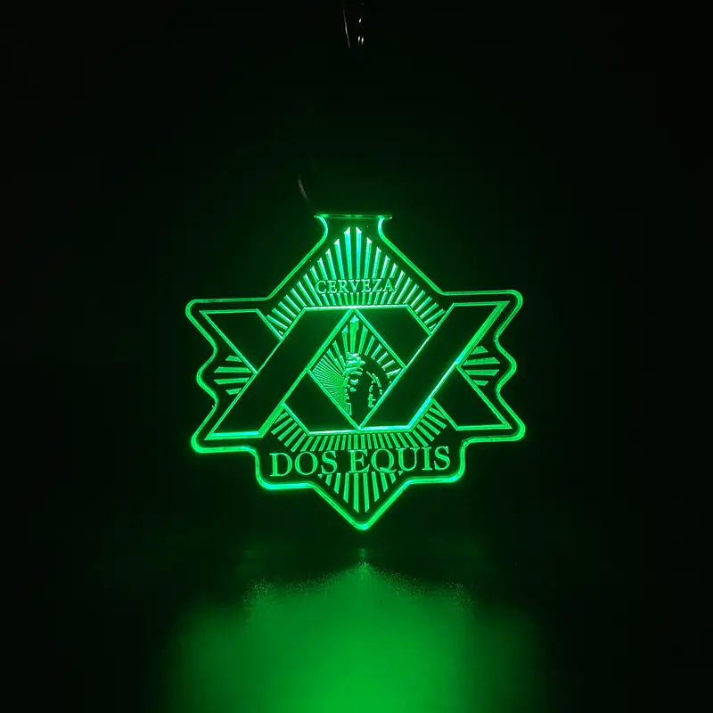 Dos Equis Cerveza Led Light Acrylic Keychain , Christmas Tree Ornament 1