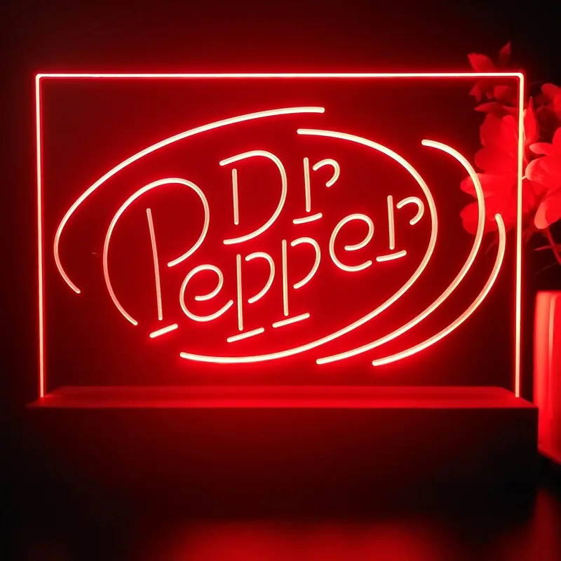 Dr Pepper Line Logo Neon Sign Pub Bar Decor Lamp 1