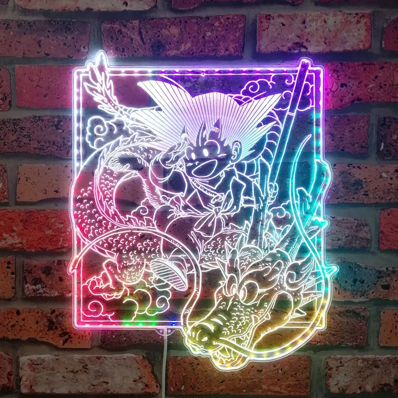 Dragonball Goku Neon Led Sign With Dynamic Rgb Colors 1