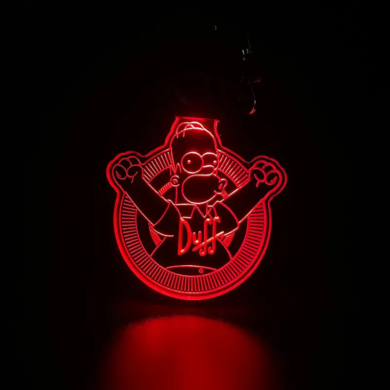 Duff Simpsons Led Light Acrylic Keychain , Christmas Tree Ornament 1