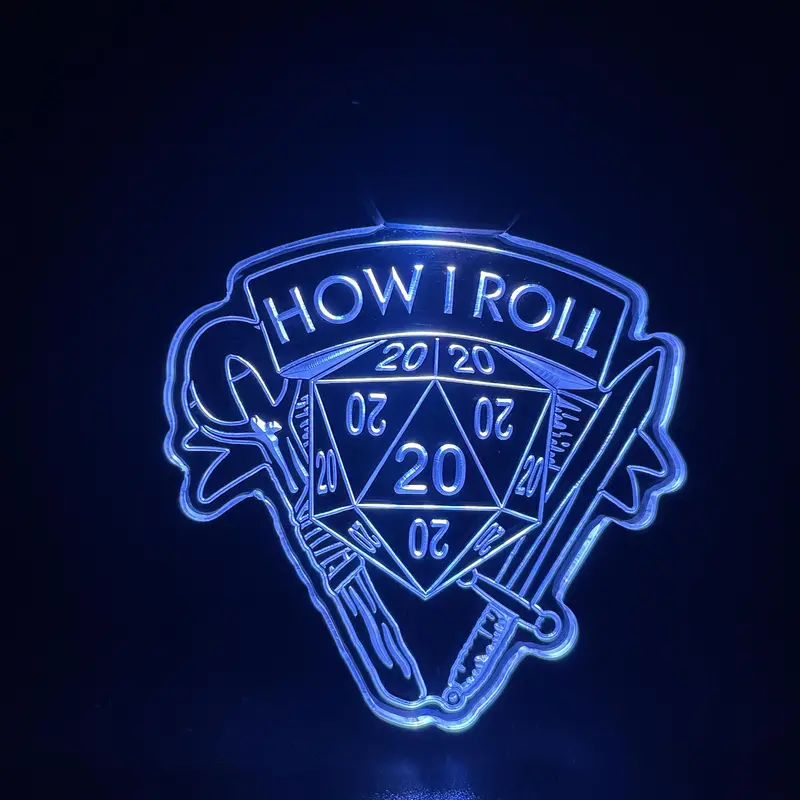 Dungeon Master How I Roll The D20 Dice Led Light Acrylic Keychain , Christmas Tree Ornament 1