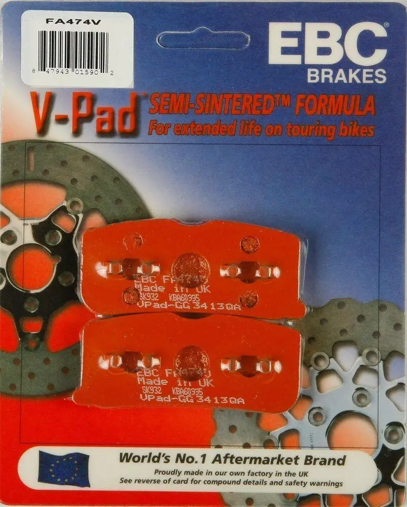 Ebc Fa474v Touring Bike Semi-Sintered V Brake Pads 1