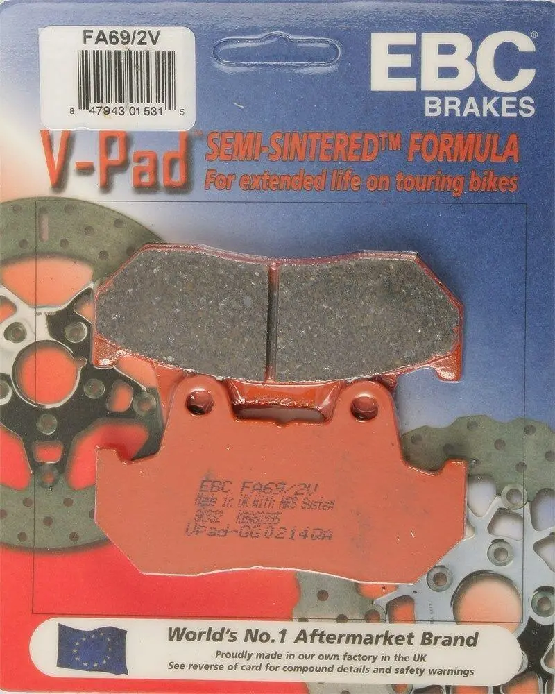 Ebc Fa69/2V Touring Bike Semi-Sintered V Brake Pads 1