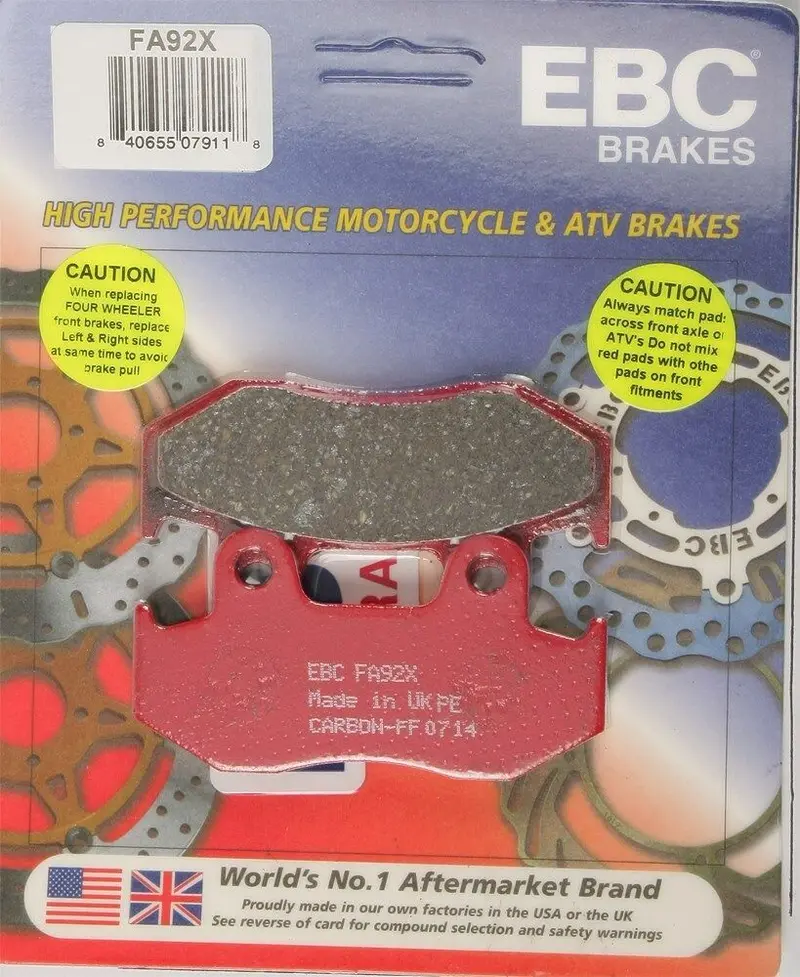Ebc - Fa92x - X Series Carbon Brake Pads Honda Atc250r 1985-1986 Front Or Rear 1