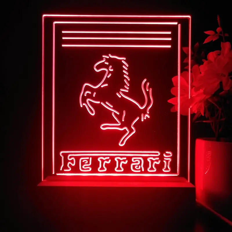 Ferraris Sports Car 3D Illusion Night Light Desk Lamp 1