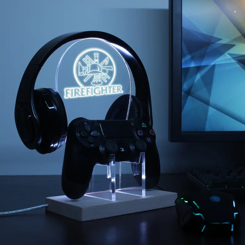 Firefighter Led Gaming Headset Controller Stand 1