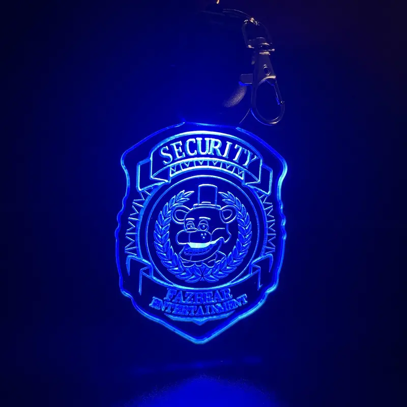 Five Nights At Freddy's Badge Led Light Acrylic Keychain , Christmas Tree Ornament 1