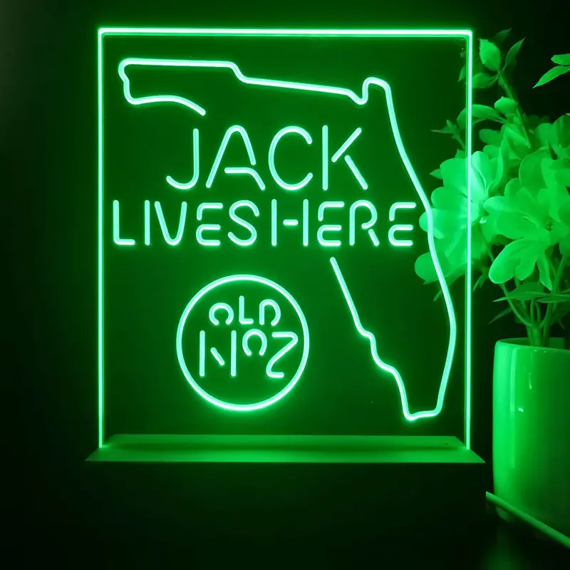Florida Jack Lives Here Night Light Neon Pub Bar Lamp 1