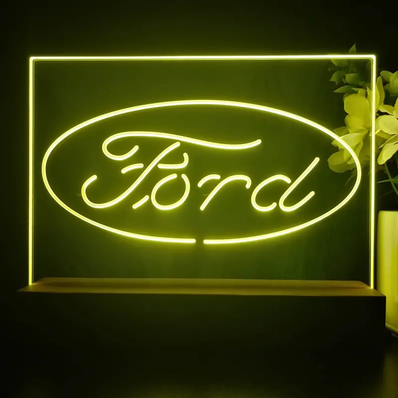 Ford Badge Car Truck Bar 3D Illusion Night Light Desk Lamp 1