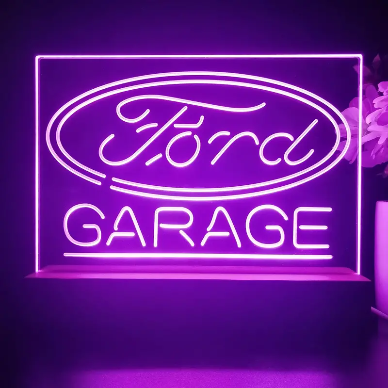 Ford Garage 3D Illusion Night Light Desk Lamp 1