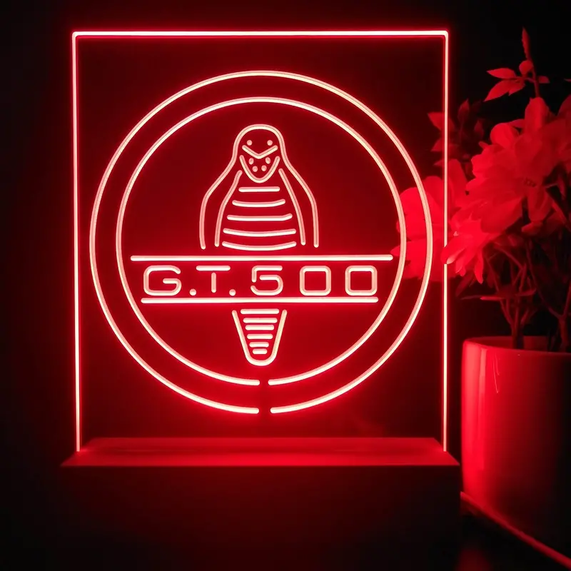 Ford Mustang Shelby Cobra Gt 500 3D Illusion Night Light Desk Lamp 1
