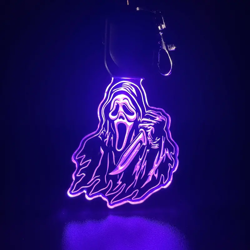 Ghostface Led Light Acrylic Keychain , Christmas Tree Ornament 1