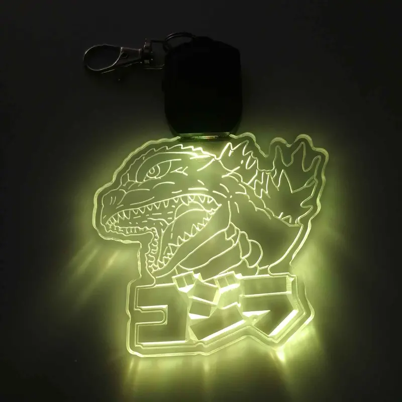 Godzilla Led Light Acrylic Keychain , Christmas Tree Ornament 1