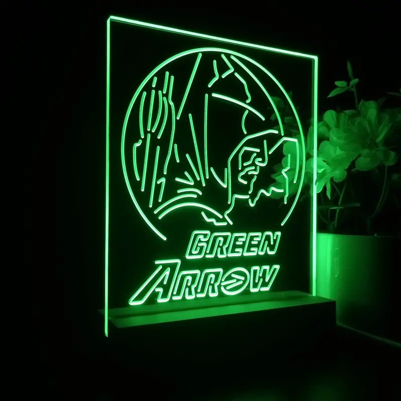 Green Arrow Oliver Queen 3D Illusion Night Light Desk Lamp 1