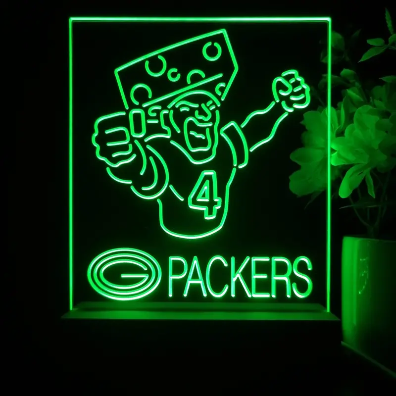 Green Bay Packer #4 Brett Favre Night Light Neon Pub Bar Lamp 1