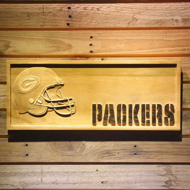 Green Bay Packers 3D Solid Wooden Craving Sign 1