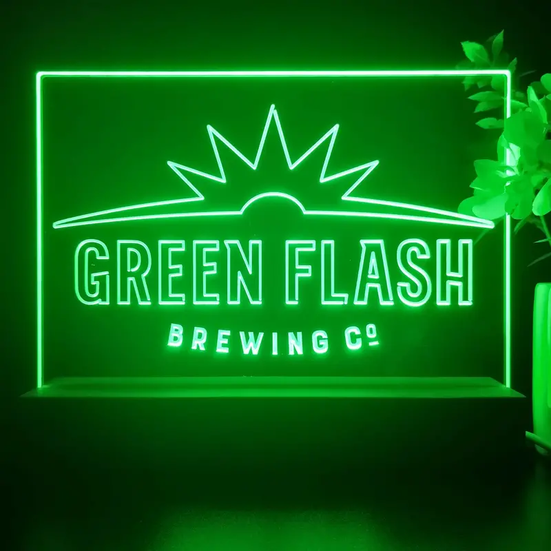 Green Flash Brewing Co. Neon Sign Pub Bar Decor Lamp 1