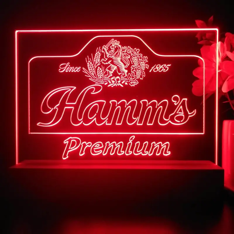 Hamm's Premium Est 1865 Neon Sign Pub Bar Decor Lamp 1