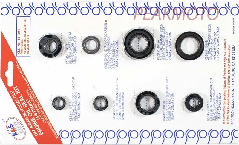 Honda Xr200r 1985, Xr250l 1991-1996 Complete Engine Oil Kit K&S 51-1045 1