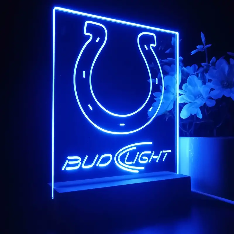 Indianapolis Colts Night Light Neon Pub Bar Lamp 1