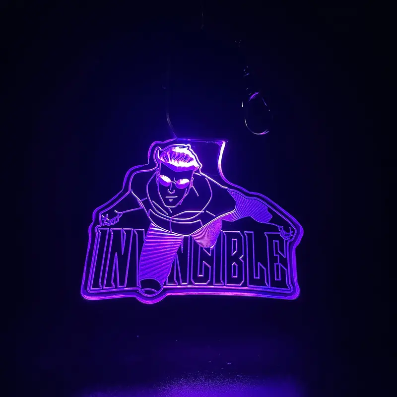 Invincible Led Light Acrylic Keychain , Christmas Tree Ornament 1