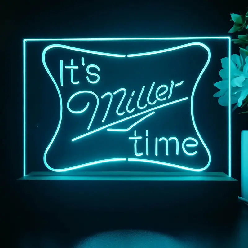 It's Miller Time Beer Bar Neon Sign Pub Bar Lamp 1